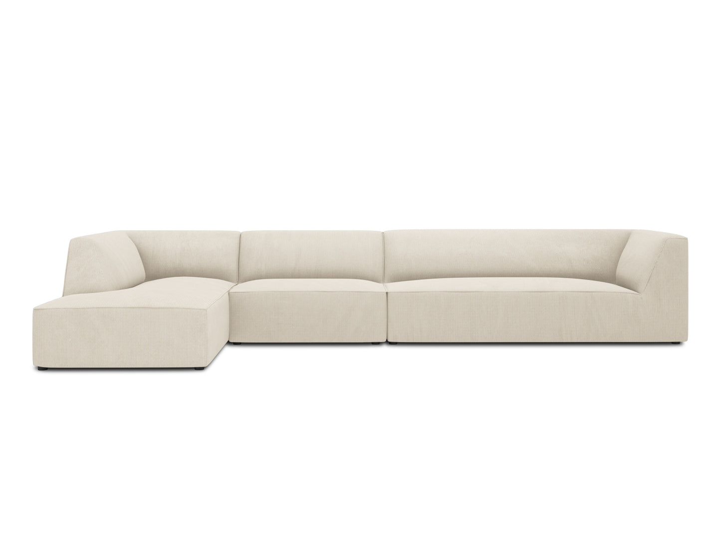 Ecksofa Cord Schwarz Ruby — Green