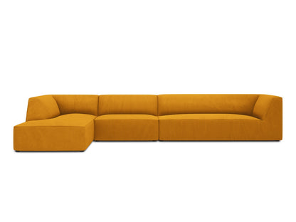 Ecksofa Cord Schwarz Ruby — Light Grey