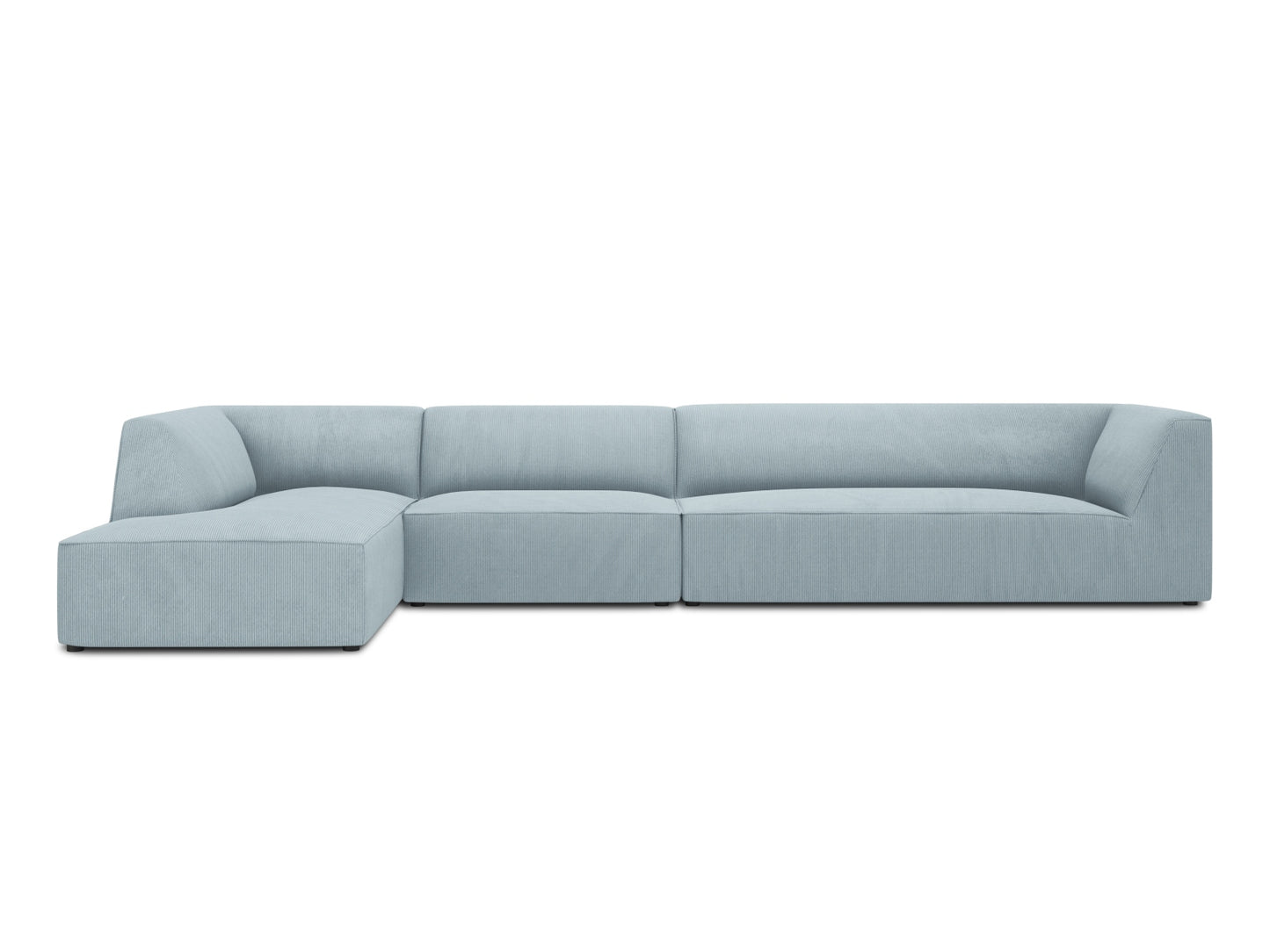 Ecksofa Cord Schwarz Ruby — Light Beige