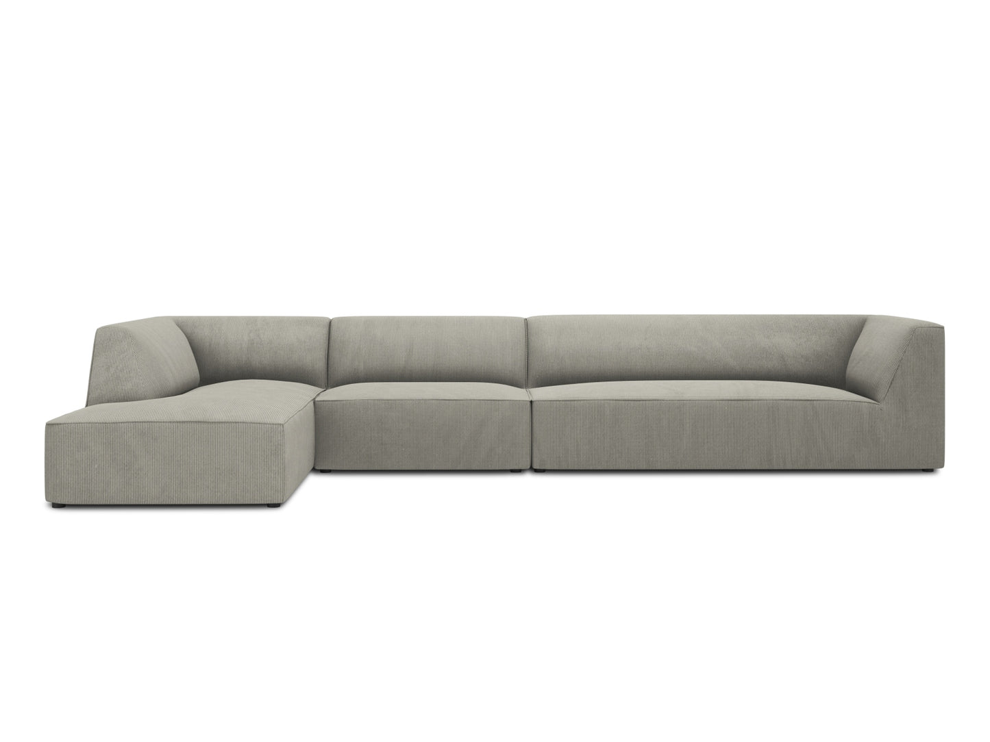 Ecksofa Cord Schwarz Ruby — Light Blue