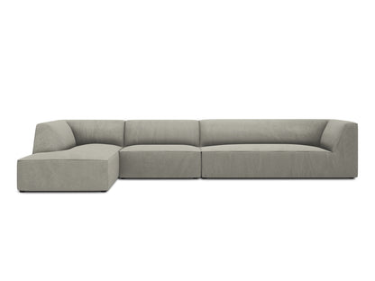 Ecksofa Cord Schwarz Ruby — Light Blue