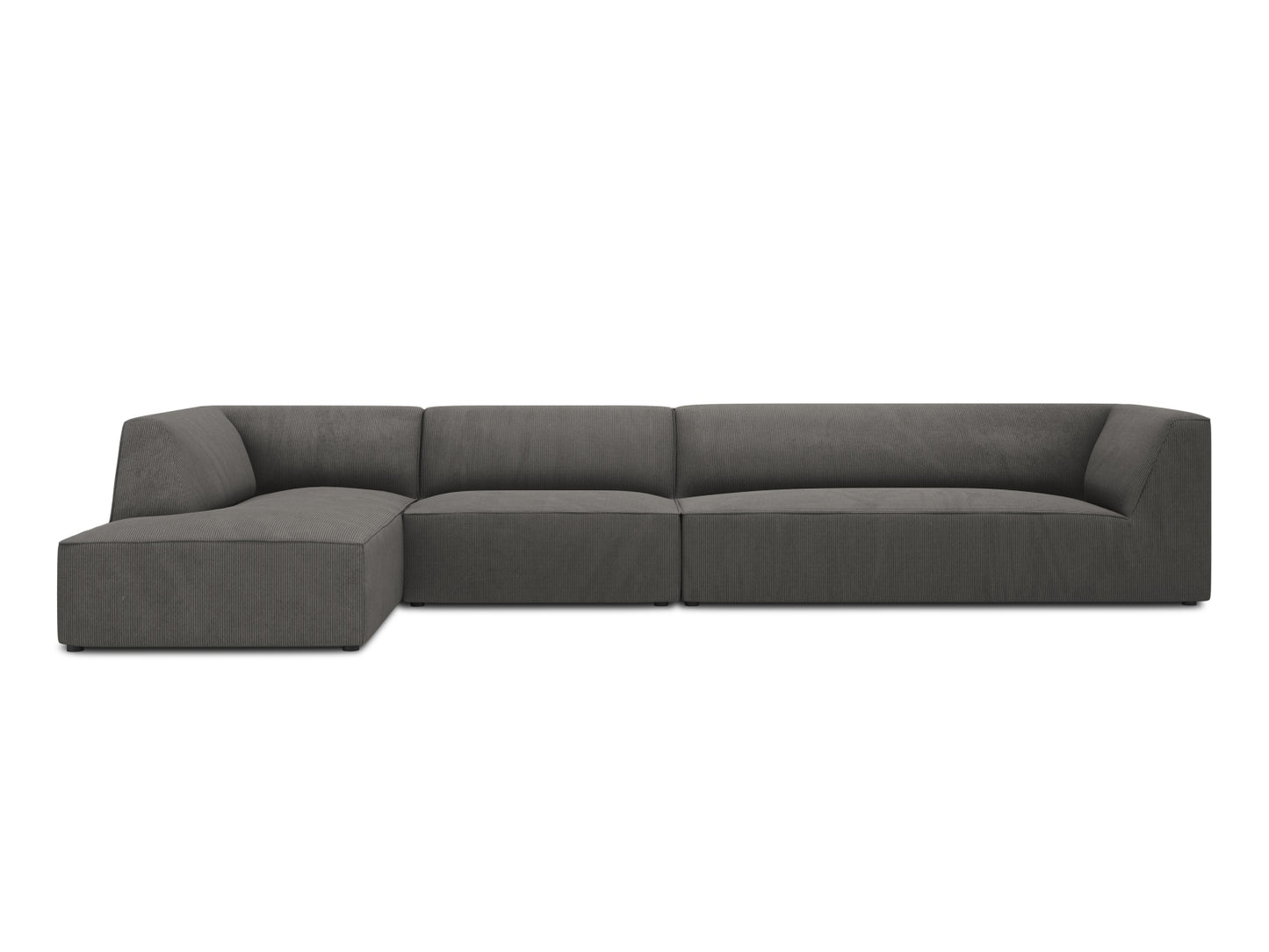 Ecksofa Cord Schwarz Ruby — Blue