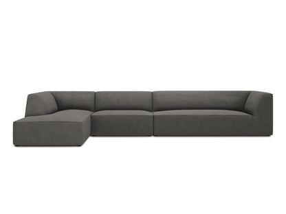 Ecksofa Cord Schwarz Ruby — Blue