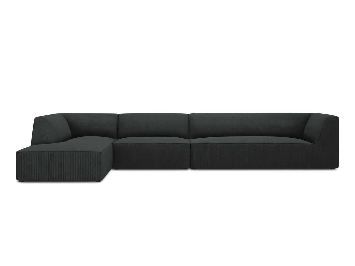 Ecksofa Cord Schwarz Ruby — Wohnbeispiel