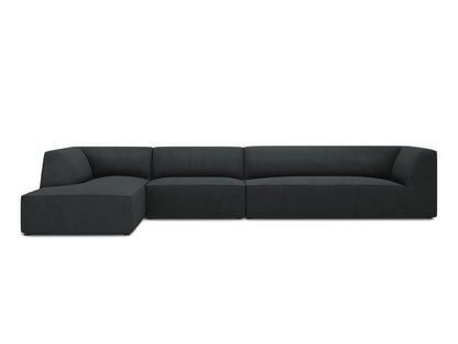 Ecksofa Cord Schwarz Ruby — Wohnbeispiel