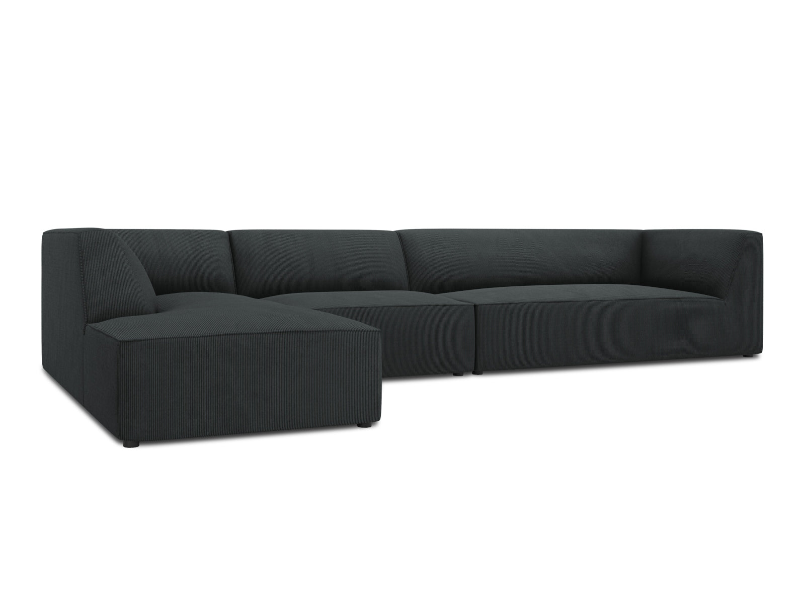 Ecksofa Cord Schwarz Ruby — Maße und Details