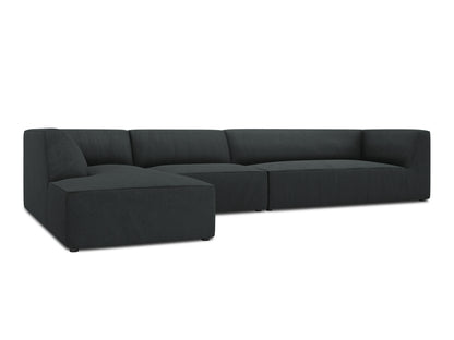 Ecksofa Cord Schwarz Ruby — Maße und Details