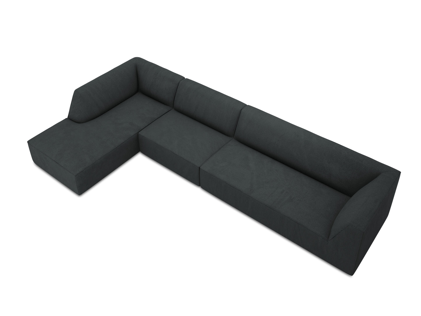 Ecksofa Cord Schwarz Ruby — Ansicht 4