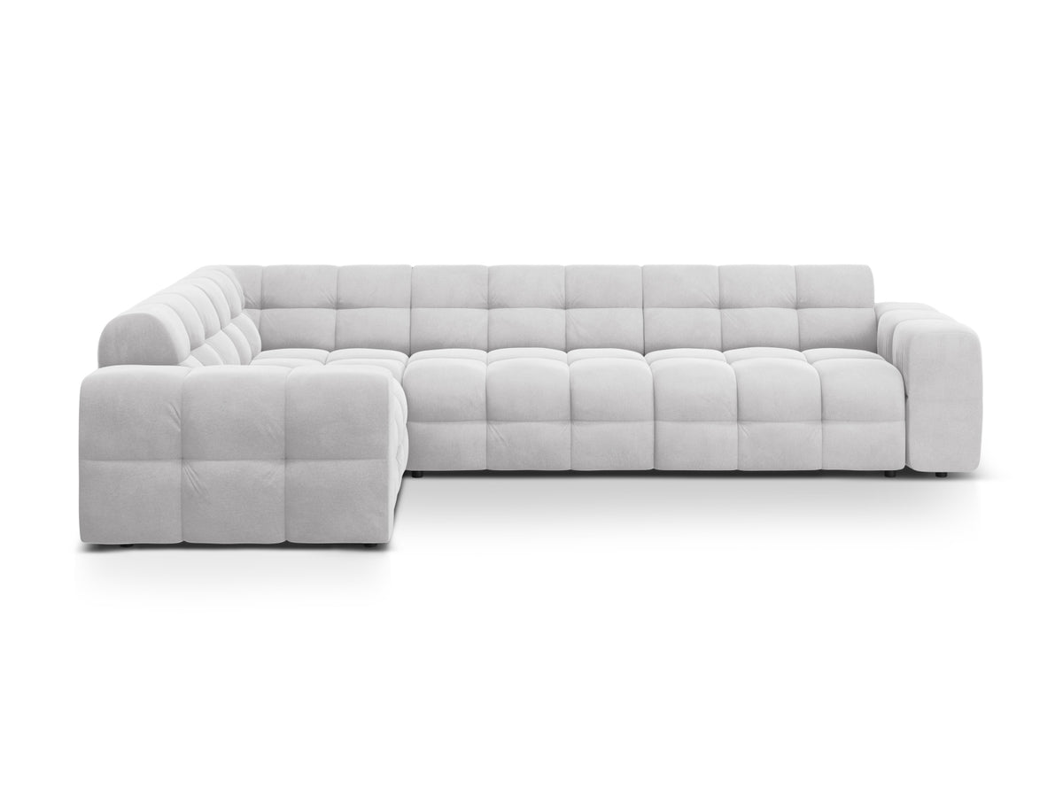 Kendal Corner Sofa, 6 Seats — Light Grey / Left