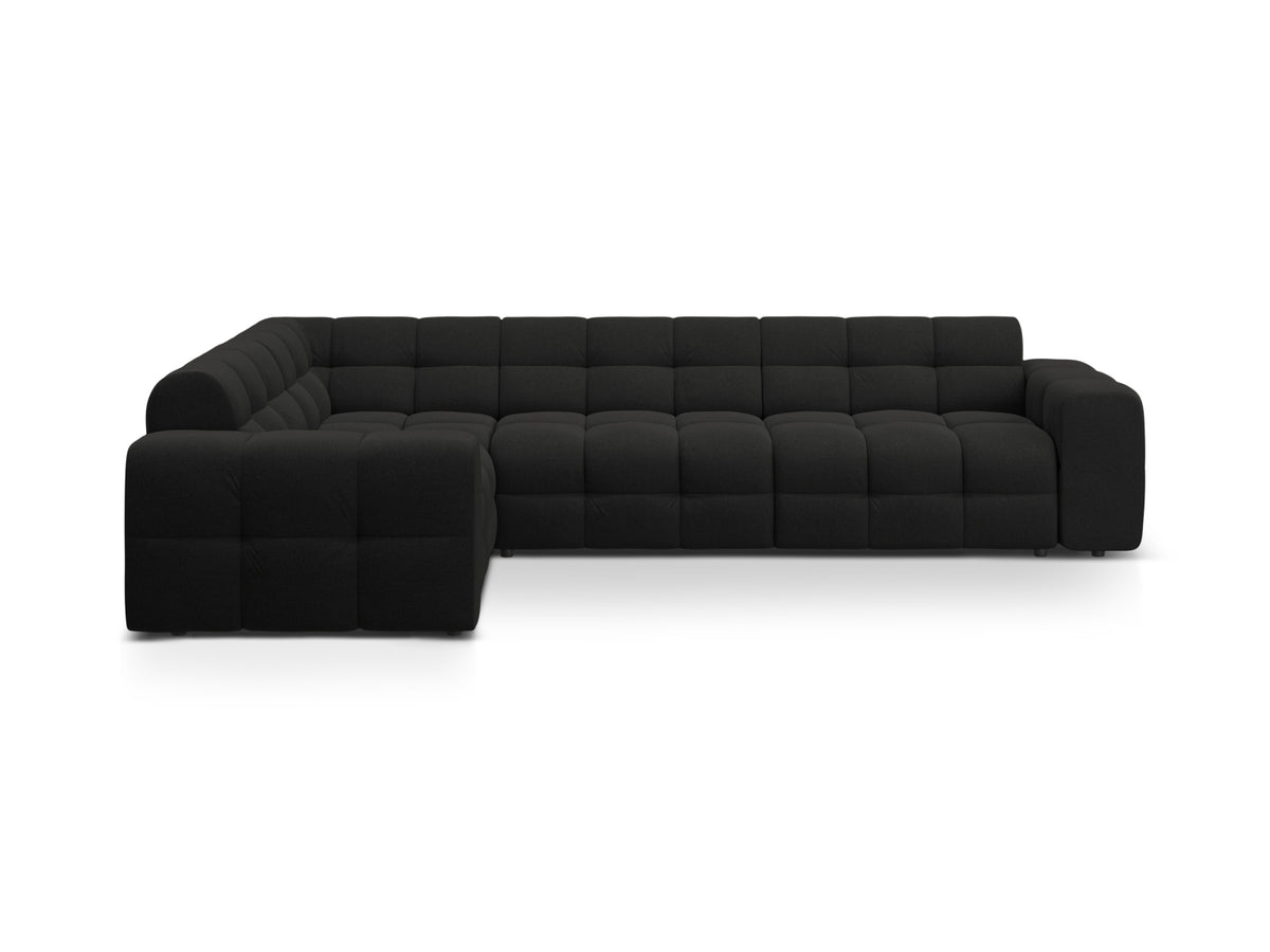 Kendal Corner Sofa, 5 Seats — Black / Left