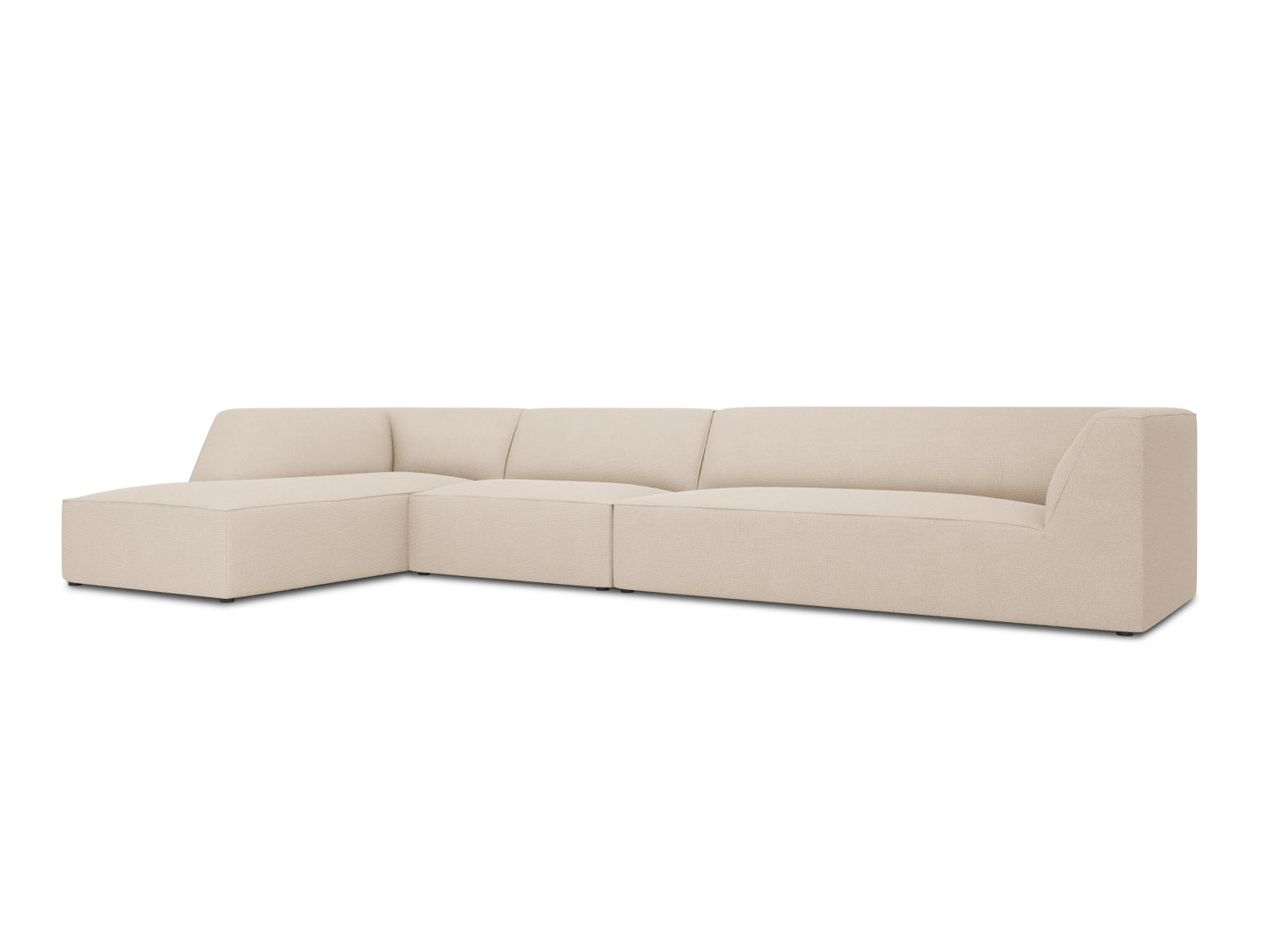 Ecksofa Strukturstoff Beige Ruby — Wohnbeispiel
