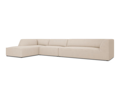 Ecksofa Strukturstoff Beige Ruby — Wohnbeispiel