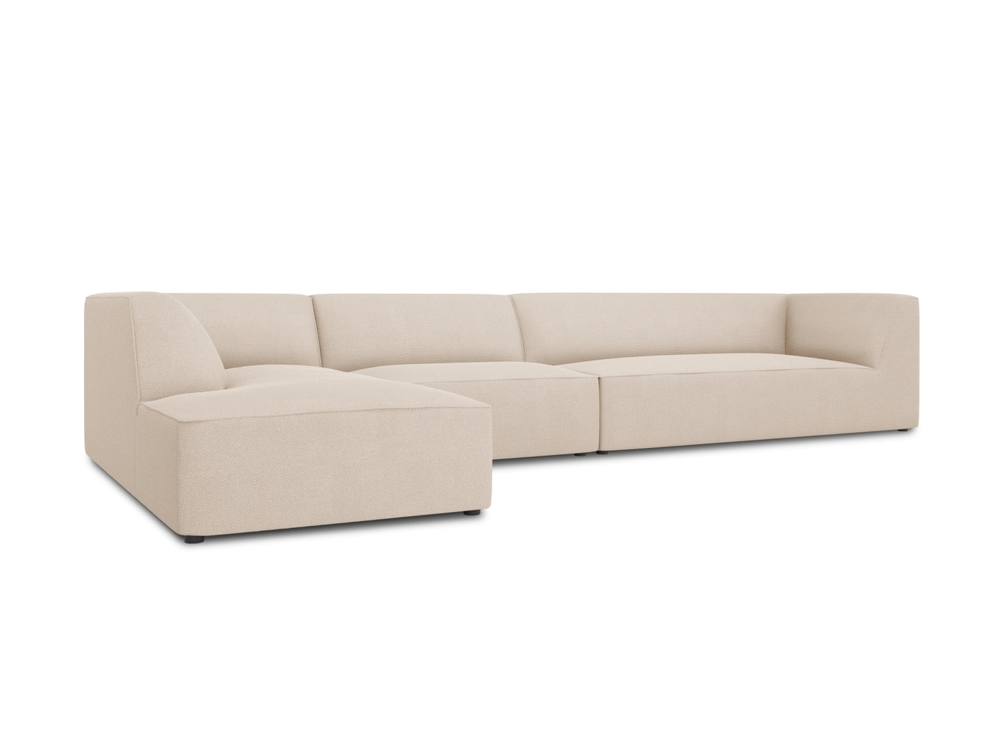 Ecksofa Strukturstoff Beige Ruby — Detailansicht