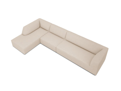 Ecksofa Strukturstoff Beige Ruby — Maße und Details