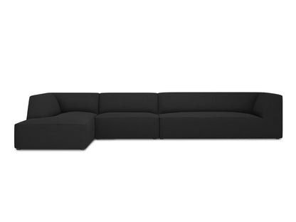 Ecksofa Strukturstoff Beige Ruby — Black