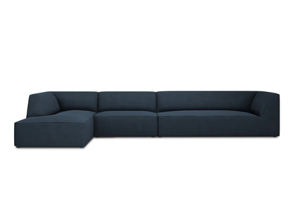 Ecksofa Strukturstoff Beige Ruby — Navy Blue