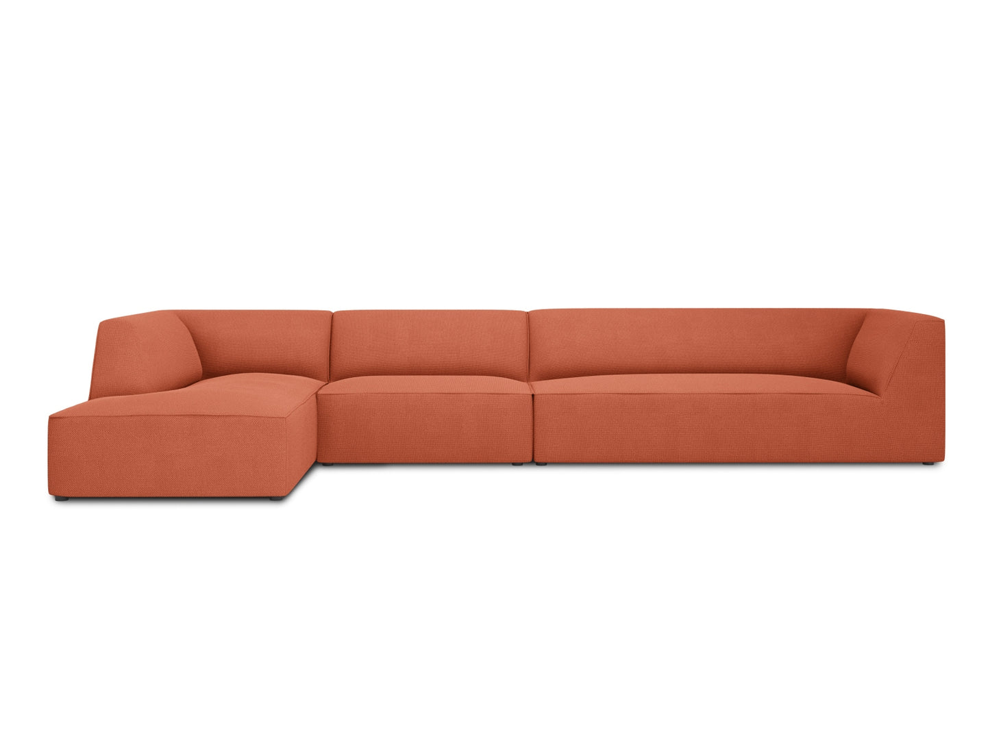 Ecksofa Strukturstoff Beige Ruby — Coral