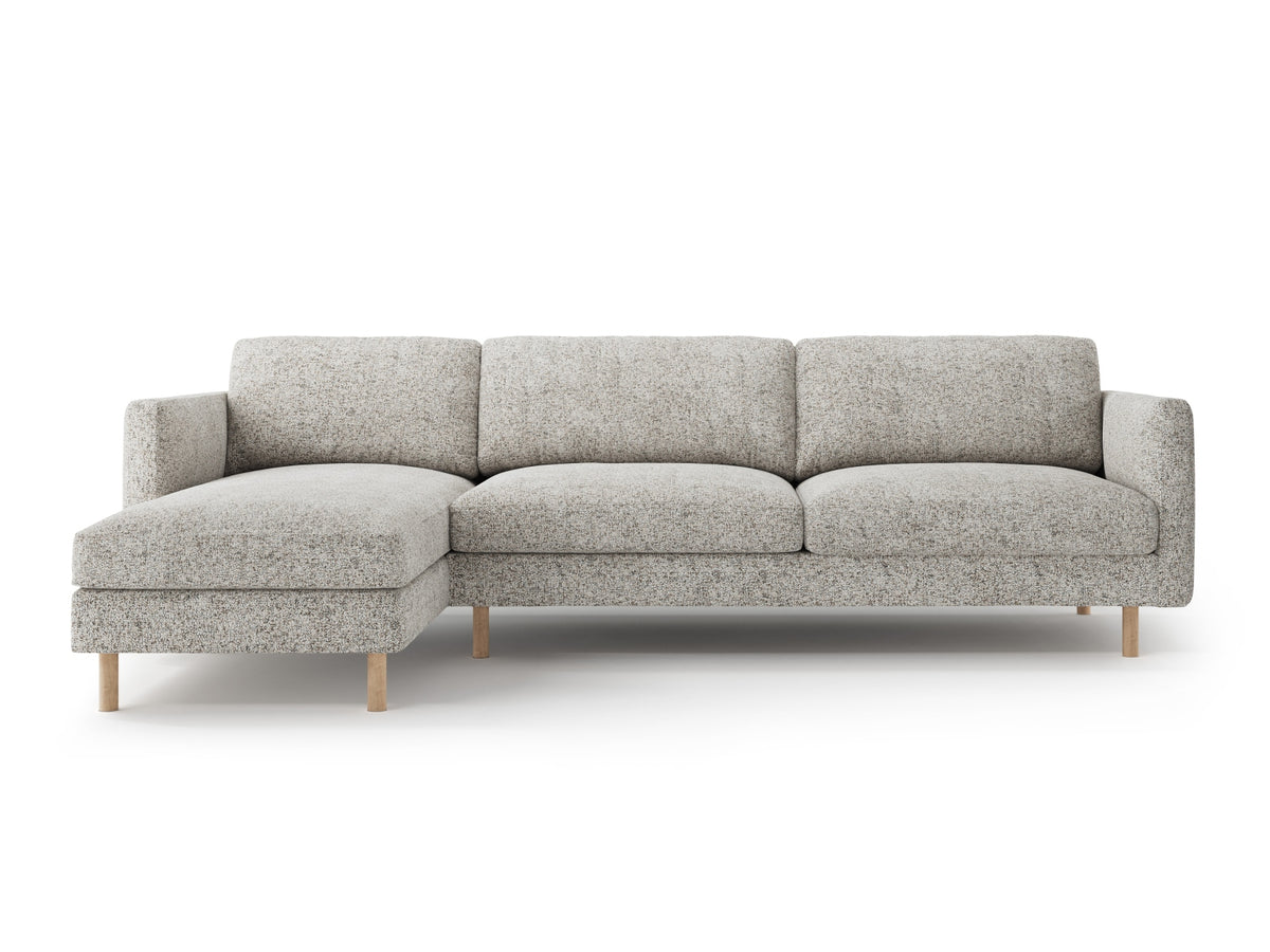 Eden Corner Sofa, 3 Seats — Beige Melange / Left