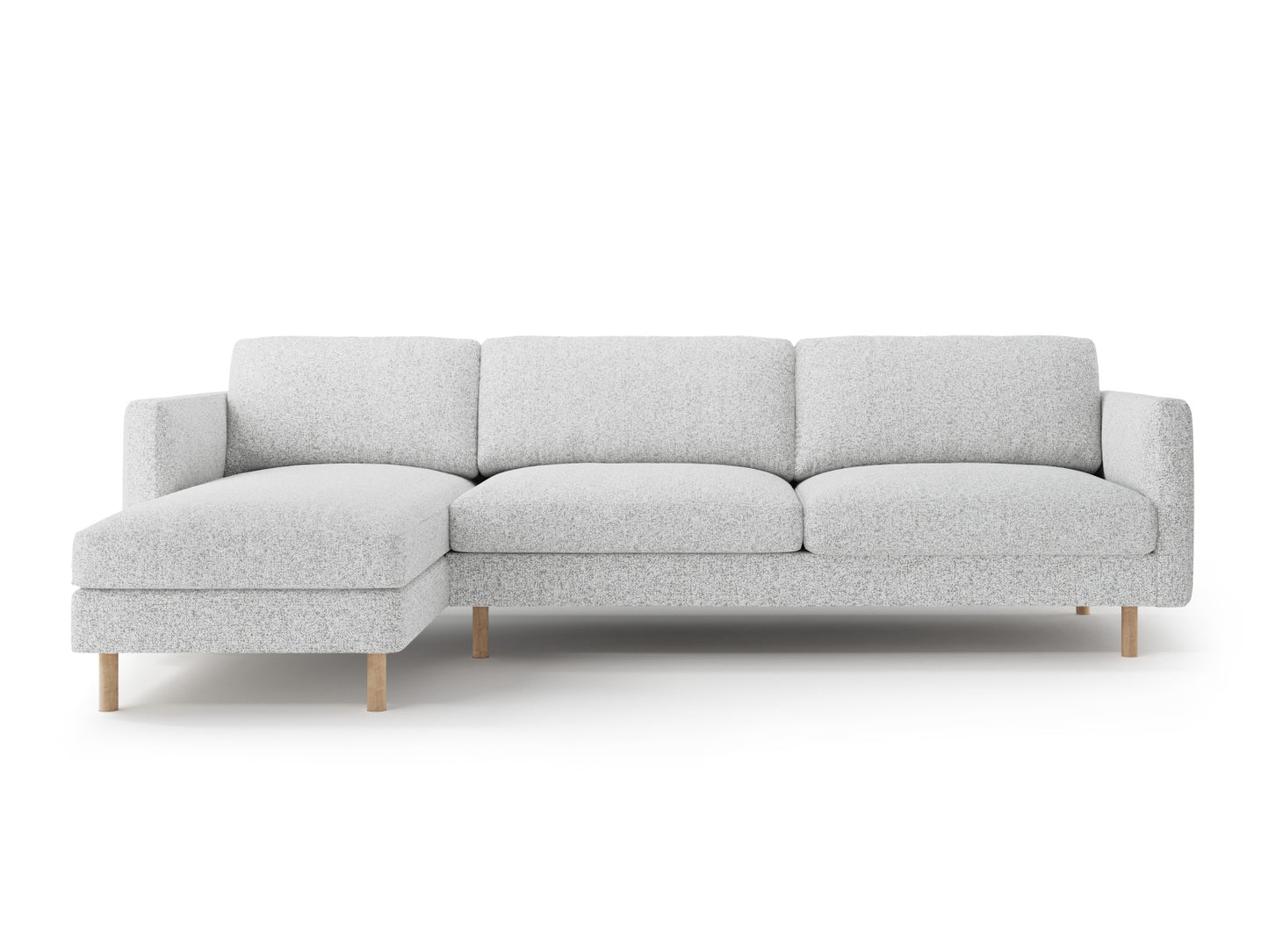 Ecksofa Strukturstoff Beige Melange Eden — Light Grey Melange