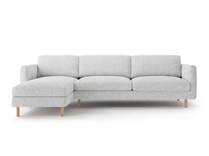 Eden Corner Sofa, 3 Seats — Light Grey Melange / Left