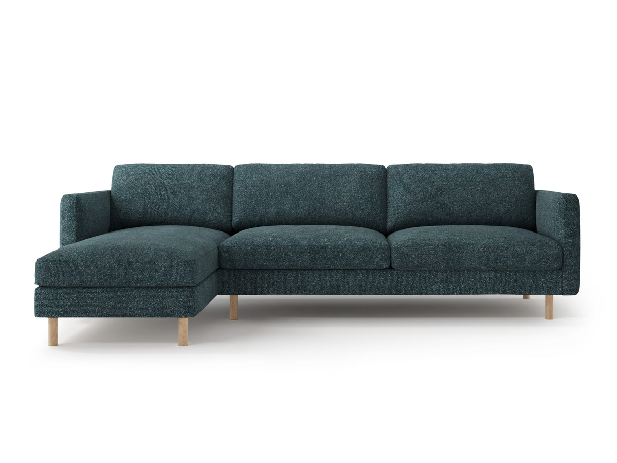 Eden Corner Sofa, 3 Seats — Green Blue Melange / Left