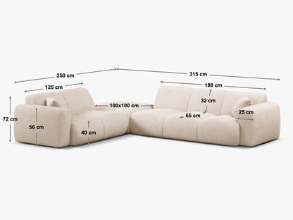 Molino Corner Sofa, 6 Seats, 315x250 cm