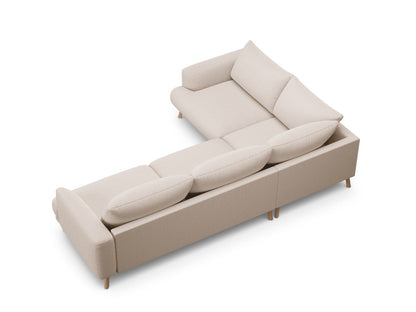Ecksofa Strukturstoff Beige Naomi — Detailansicht