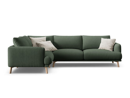 Ecksofa Strukturstoff Beige Naomi — Moss Green