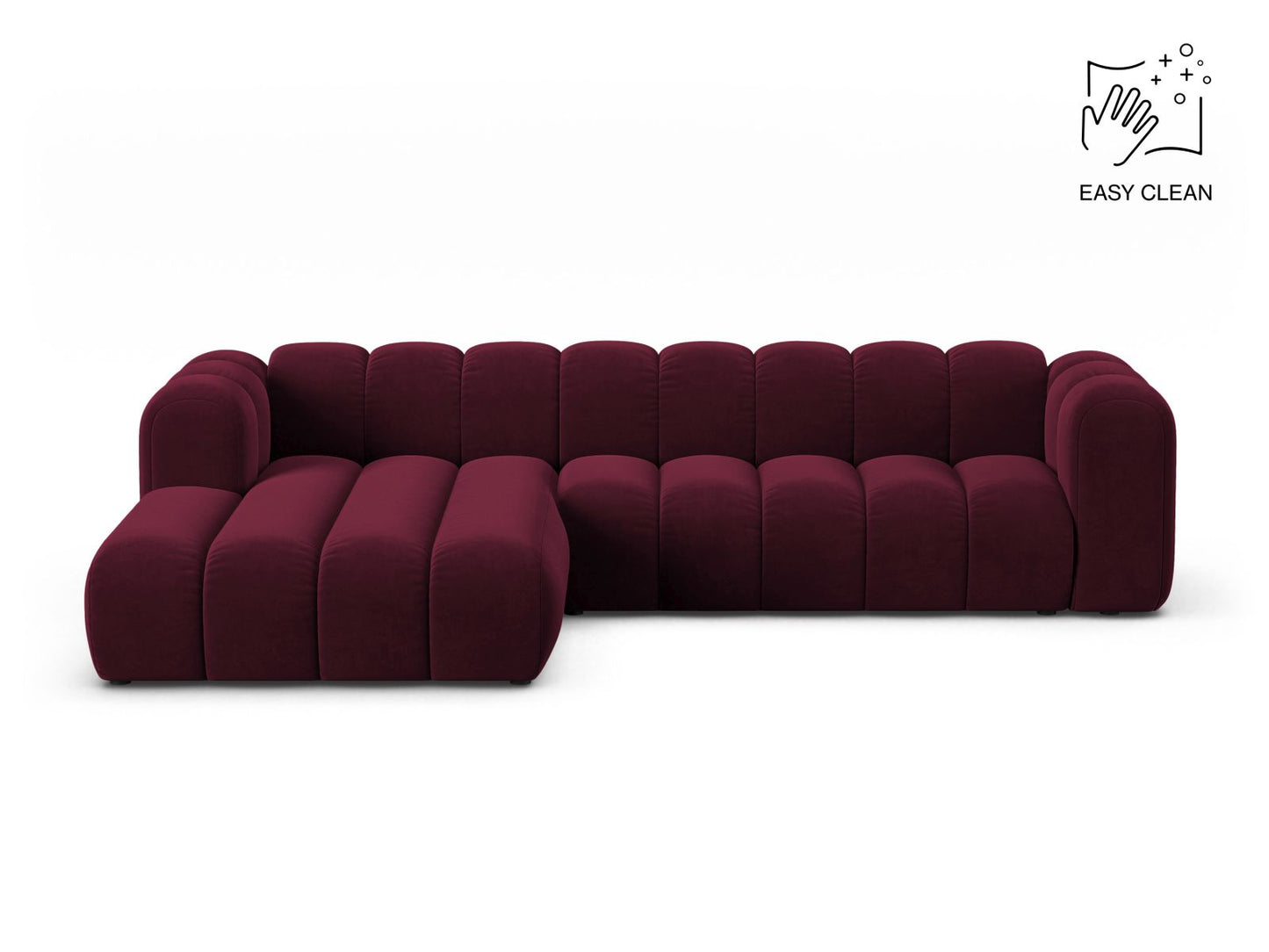 Lupine Modular Corner Sofa, 4 Seats — Burgundy / Left