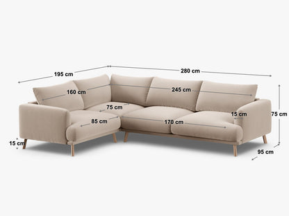 Naomi Corner Sofa, 3 Seats