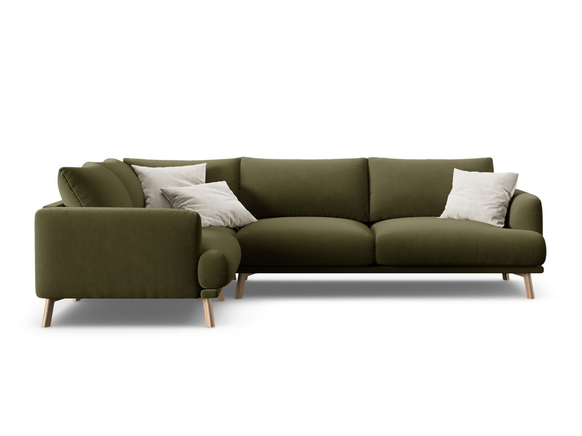 Naomi Corner Sofa, 3 Seats — Green / Left