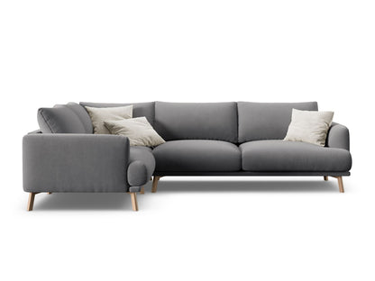 Ecksofa Samt Beige Naomi — Grey