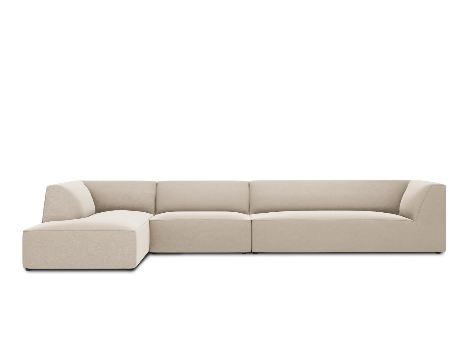 Ecksofa Samt Beige Ruby — Wohnbeispiel