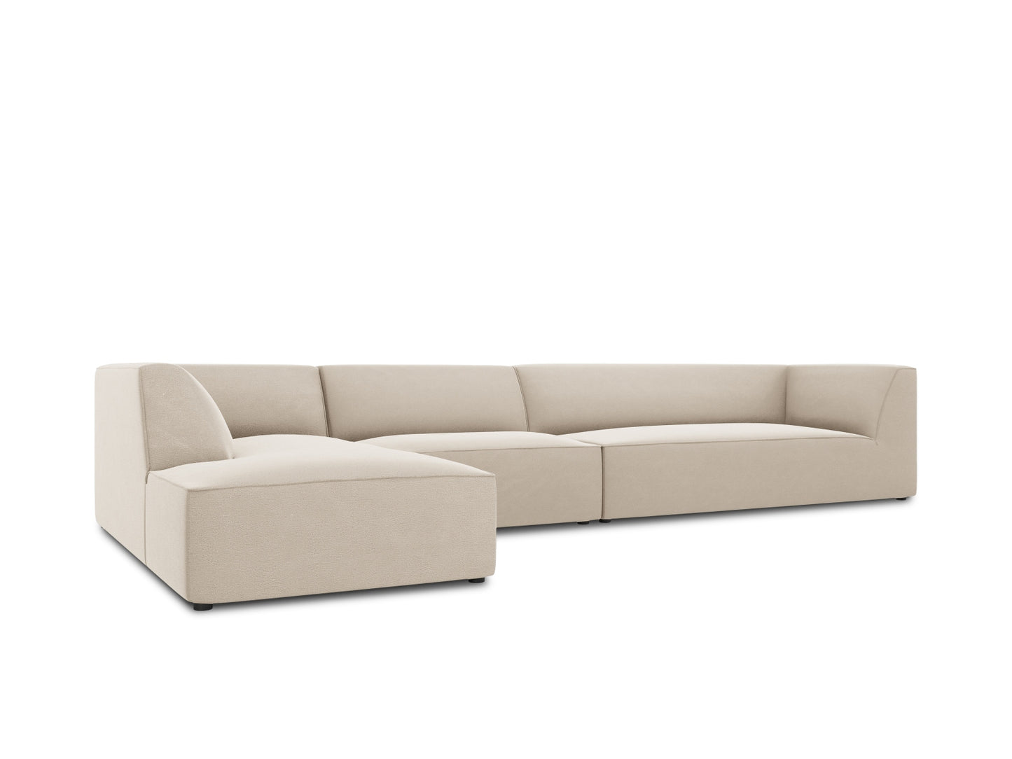 Ecksofa Samt Beige Ruby — Maße und Details