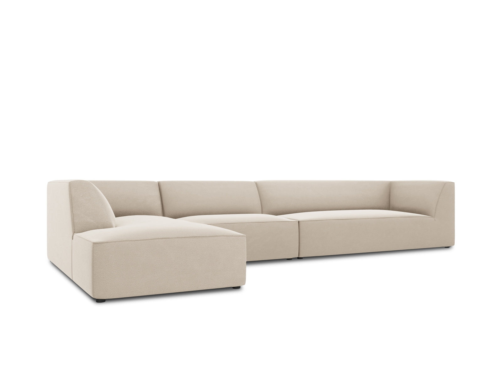 Ecksofa Samt Beige Ruby — Maße und Details