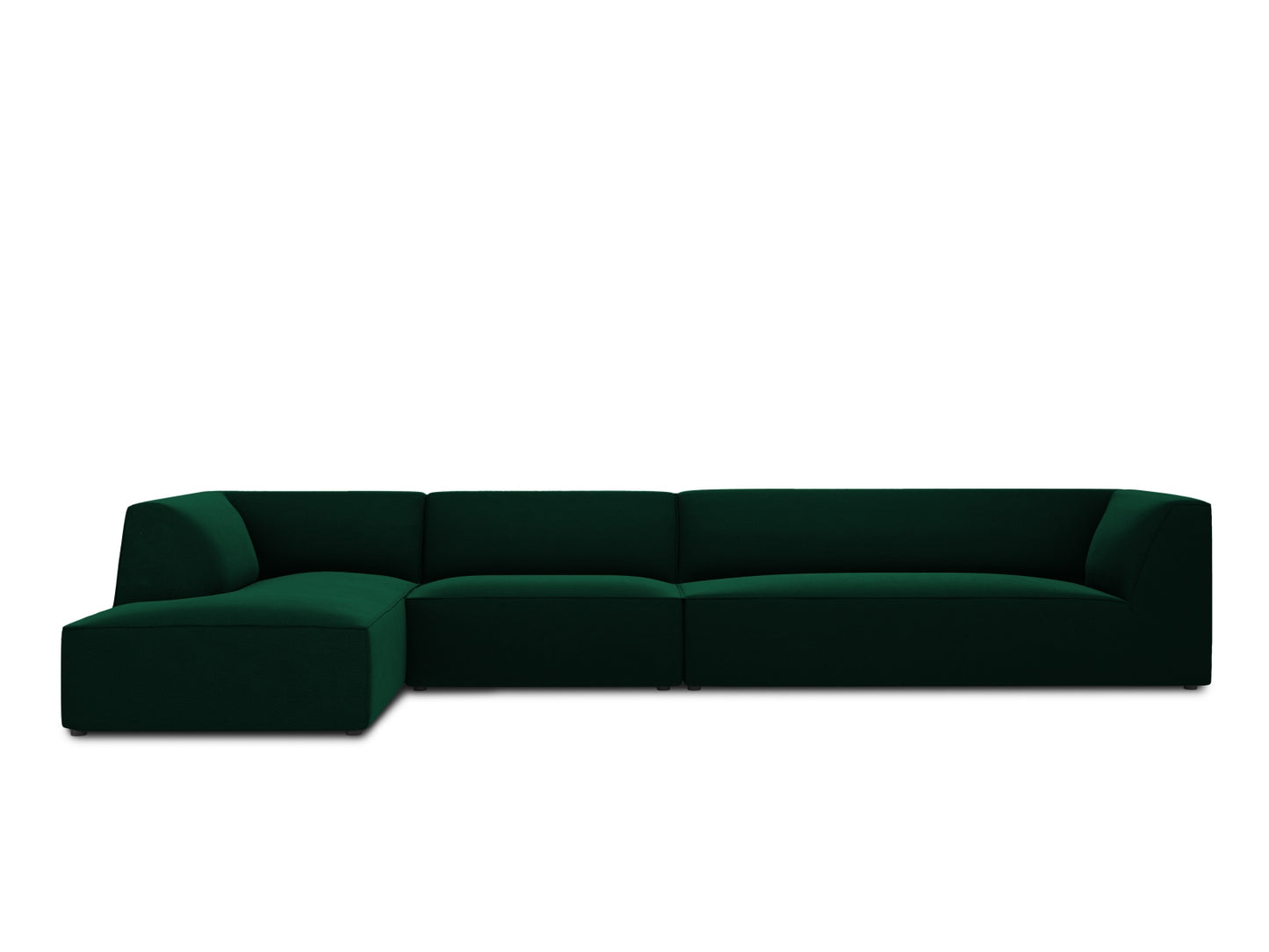 Ecksofa Samt Beige Ruby — Black