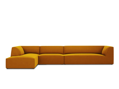 Ecksofa Samt Beige Ruby — Royal Blue