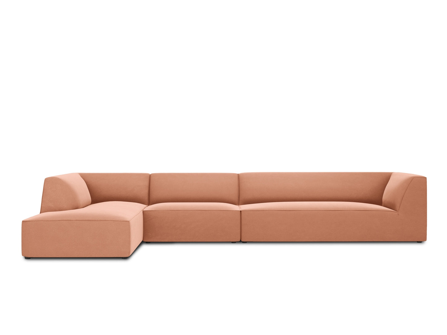 Ecksofa Samt Beige Ruby — Grey