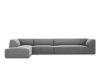 Ecksofa Samt Beige Ruby — Dark Grey