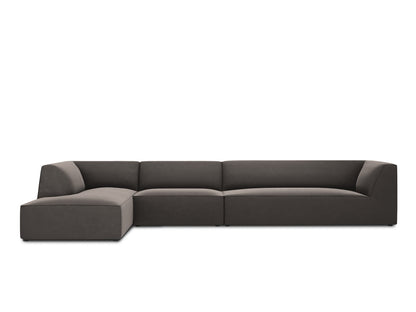 Ecksofa Samt Beige Ruby — Bottle Green