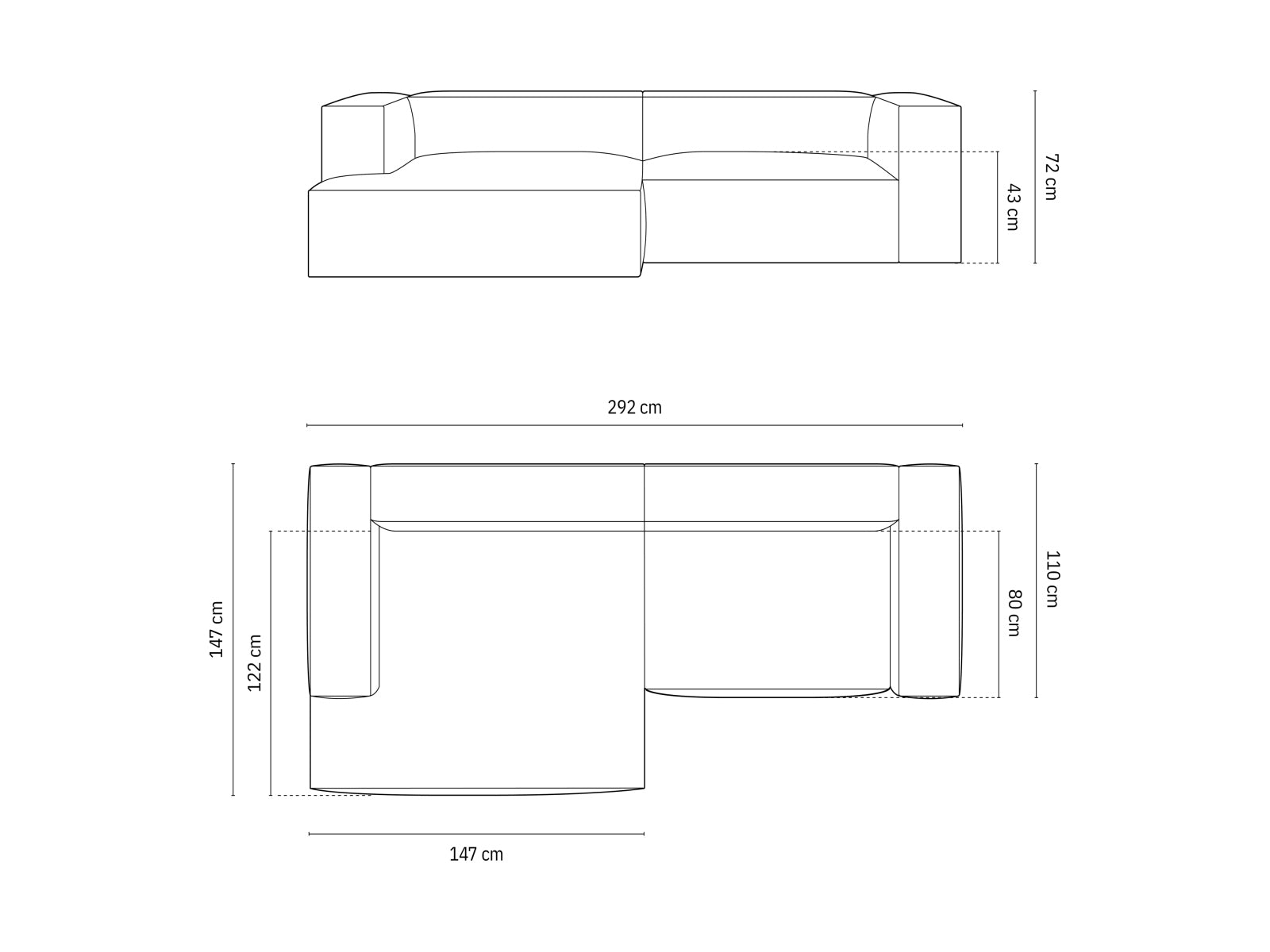 Nuria Modular Corner Sofa, 4 Seats, 292x147 cm