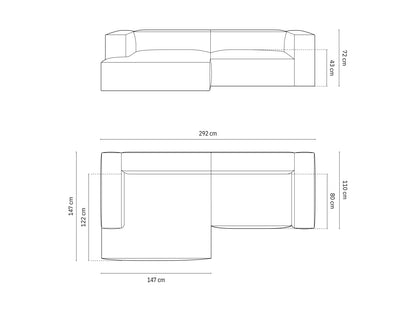 Nuria Modular Corner Sofa, 4 Seats, 292x147 cm