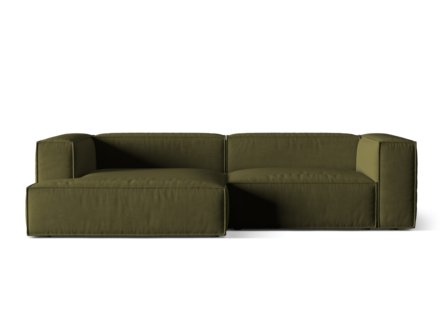 Nuria Modular Corner Sofa, 4 Seats, 292x147 cm — Moss Green Melange / Left