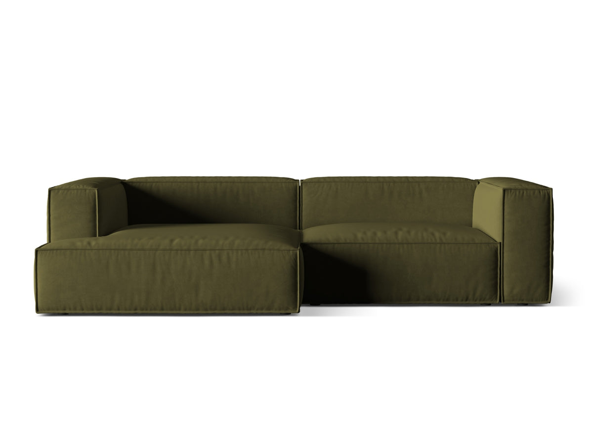 Nuria Modular Corner Sofa, 4 Seats, 292x147 cm — Moss Green Melange / Left