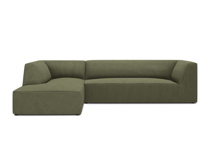 Ruby Modular Corner Sofa, 5 Seats — Green / Left