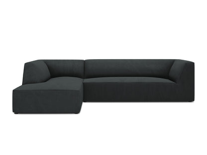 Ruby Modular Corner Sofa, 5 Seats — Black / Left
