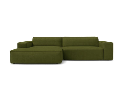 Jodie Modular Corner Sofa, 3 Seats, 224x162 cm — Dark Olive Green / Left