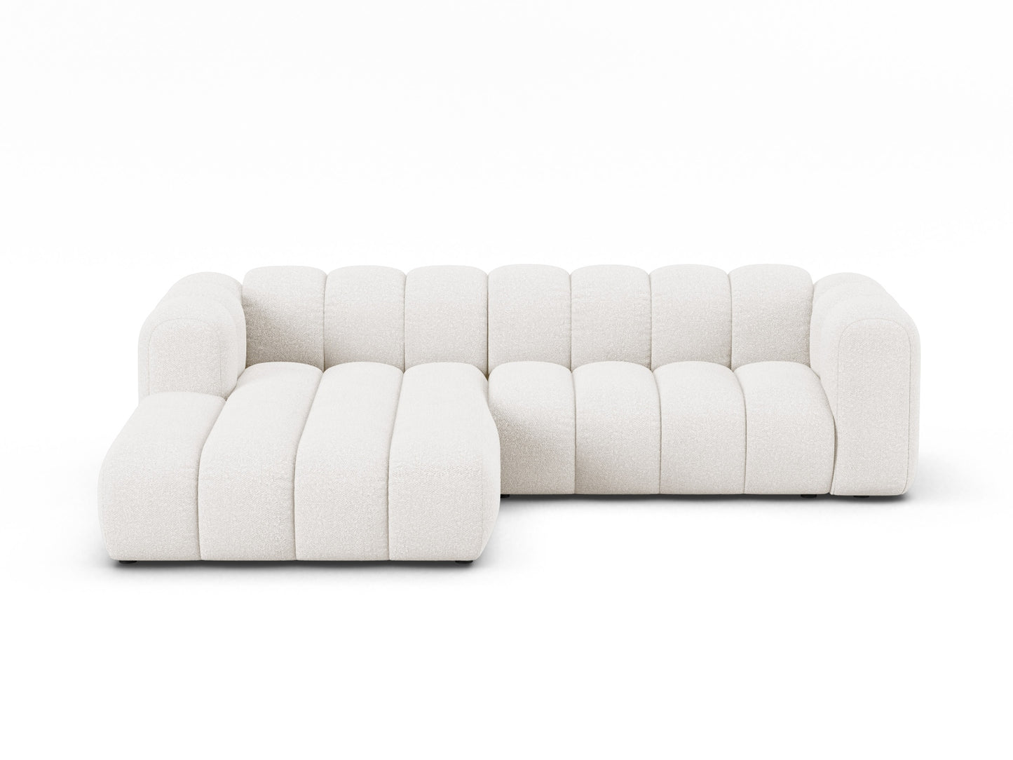 Ecksofa Bouclé Beige Lupine — White