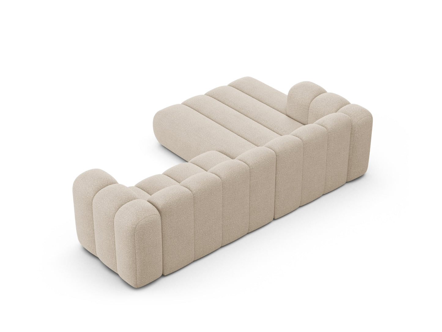 Ecksofa Bouclé Beige Lupine — Maße und Details