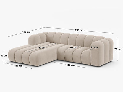 Ecksofa Bouclé Beige Lupine — Ansicht 5